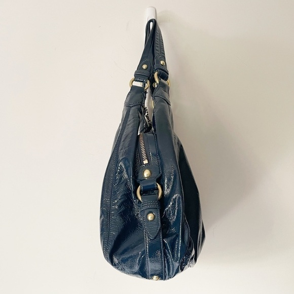 Blue Coach Patent Leather Maggie Bag - Picture 3 of 10